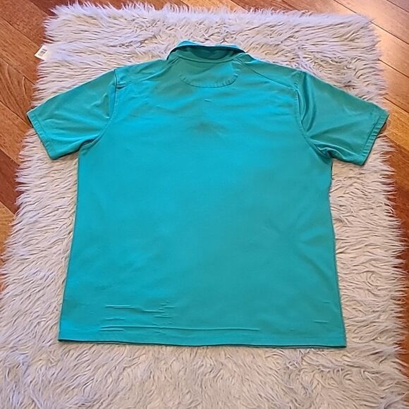 Nike dri‎ fit men's standard fit green stripped polo size large - Picture 6 of 7